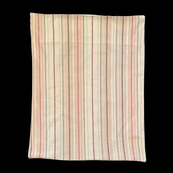 Rachel Ashwell Pair Of Striped Cotton Pillowcases 23"x18" Cream With Red & Blue - Picture 3 of 6